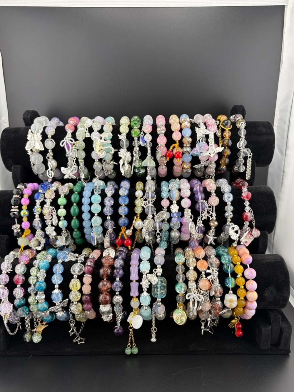 Handmade Multicolor Beaded Charm Bracelet - Women Jewelry